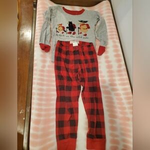 Little Blue House 3t Kids Pajama Set - Red & Gray